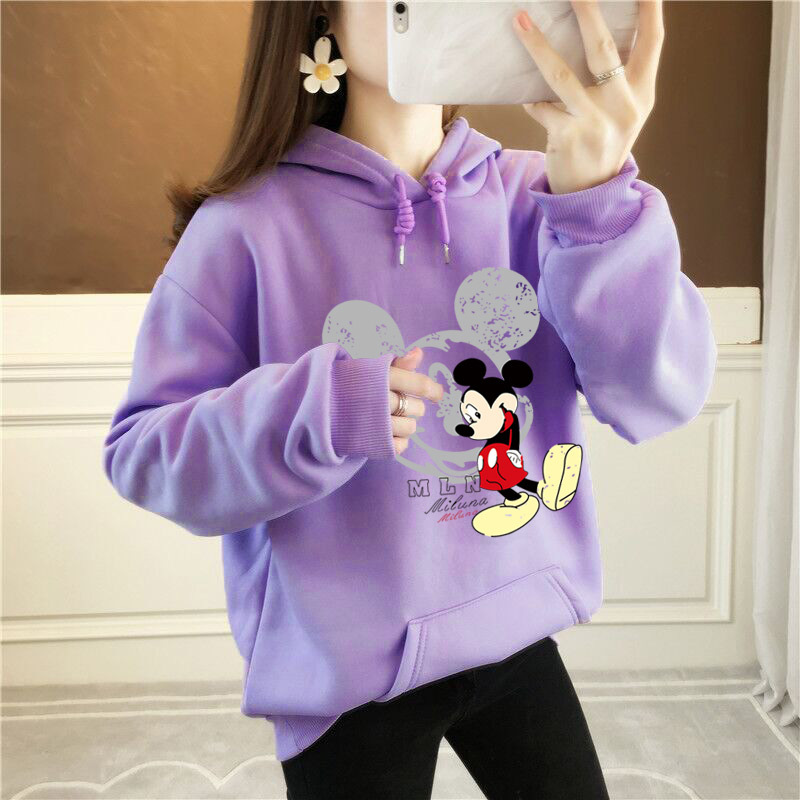 2020 New Autumn And Winter Plus Size Long Sleeve Printed Hoodie B With Pocket