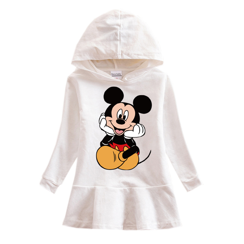 2020 Little Girl's Autumn And Winter Hoodie Dress Printing A
