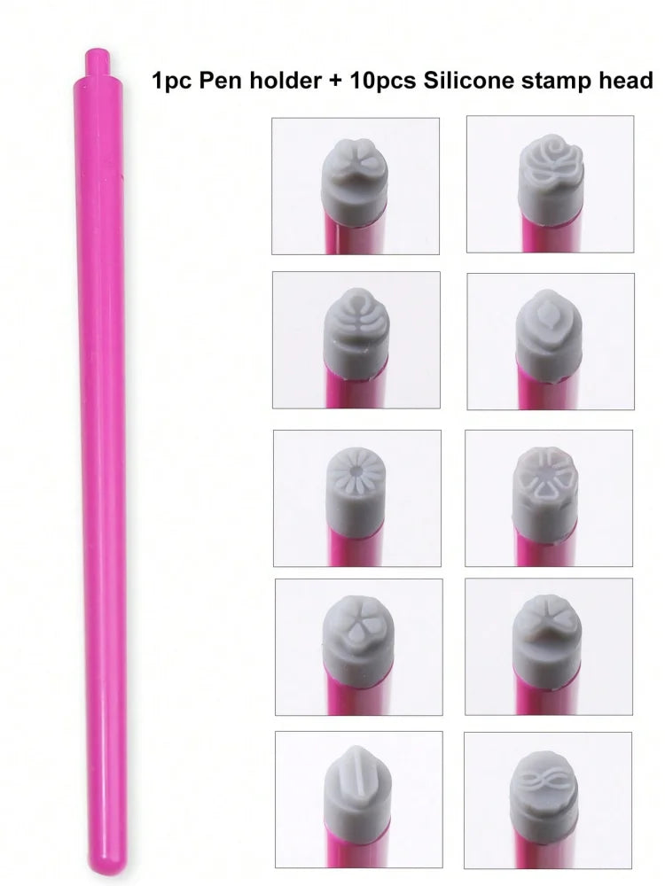 5/10Pcs Set Nail Art Stamp Pen DIY Floral Butterfly Nail Graffiti Nail Dotting Tools Polishing Painting Drawing Manicure Tools