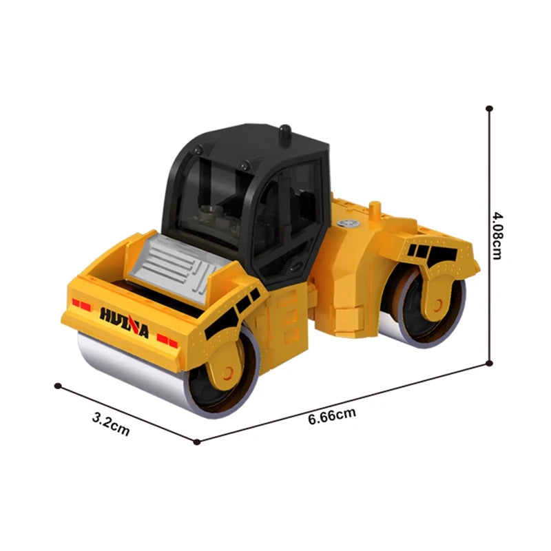 HUINA 1:80 Construction Alloy Diecast Car Model Forklift Roller Dumper Excavator Engineering Agitator Truck Toy Collection Gift