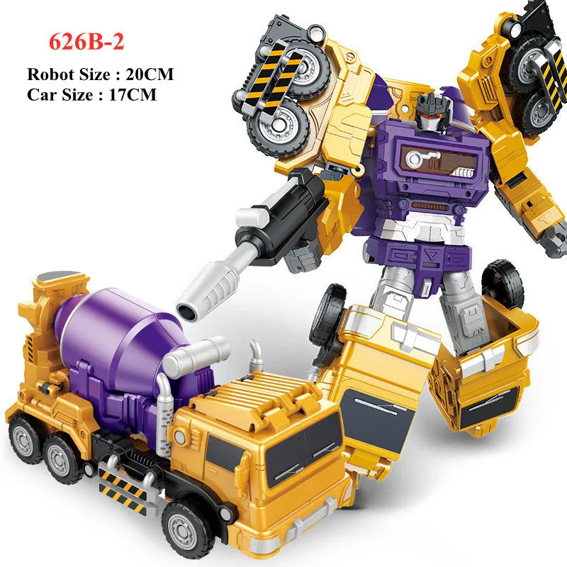 Jinjiang 6 IN 1 Devastator Classic Toys Cool Transformation Action Figure KO GT Truck Excavator Crane Model Robot Boy Adult Gift
