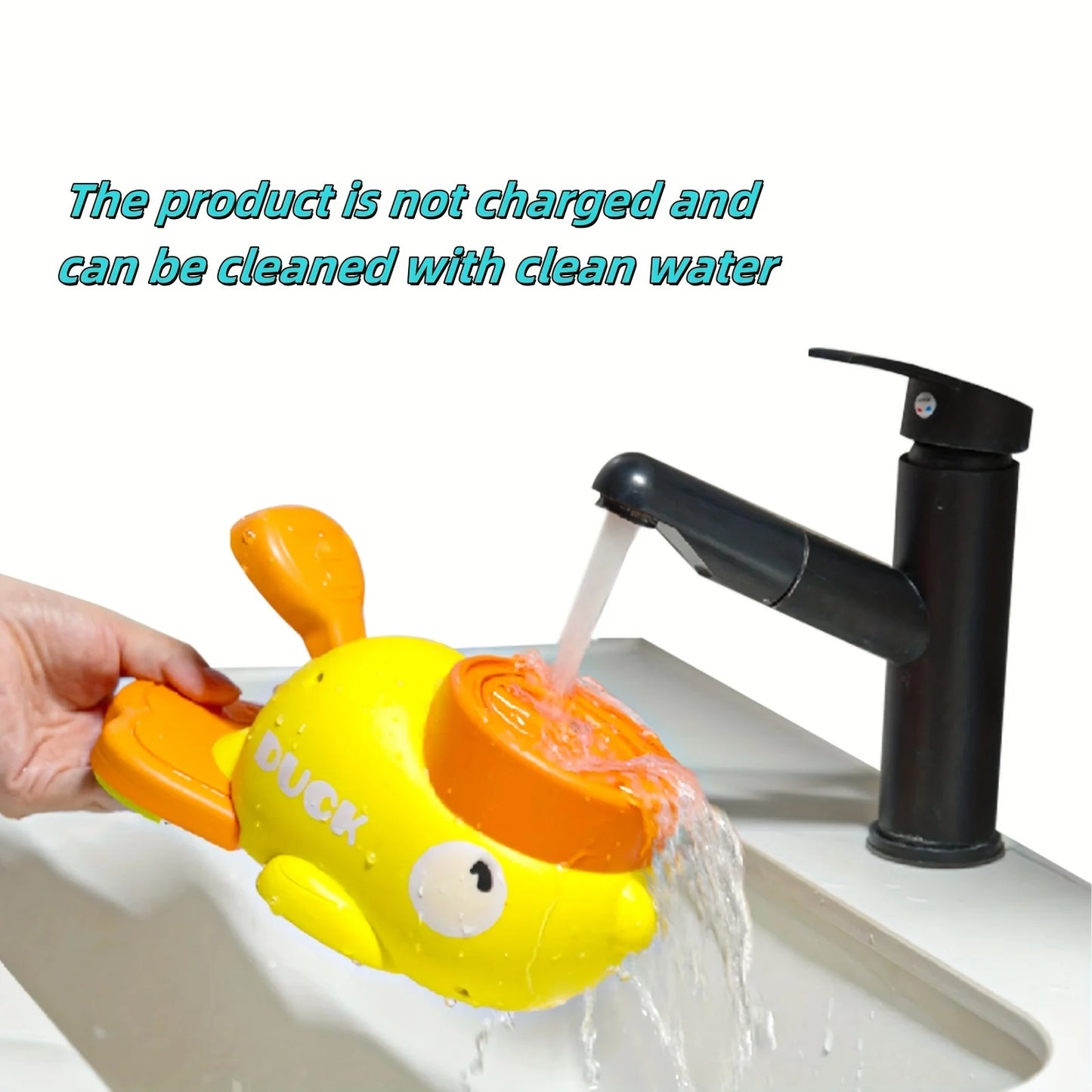 Interactive Cat Feeder Toy, Interactive Cat Toy - No Battery Needed, Manual Press Food Dispenser for All Cats, Duck Design
