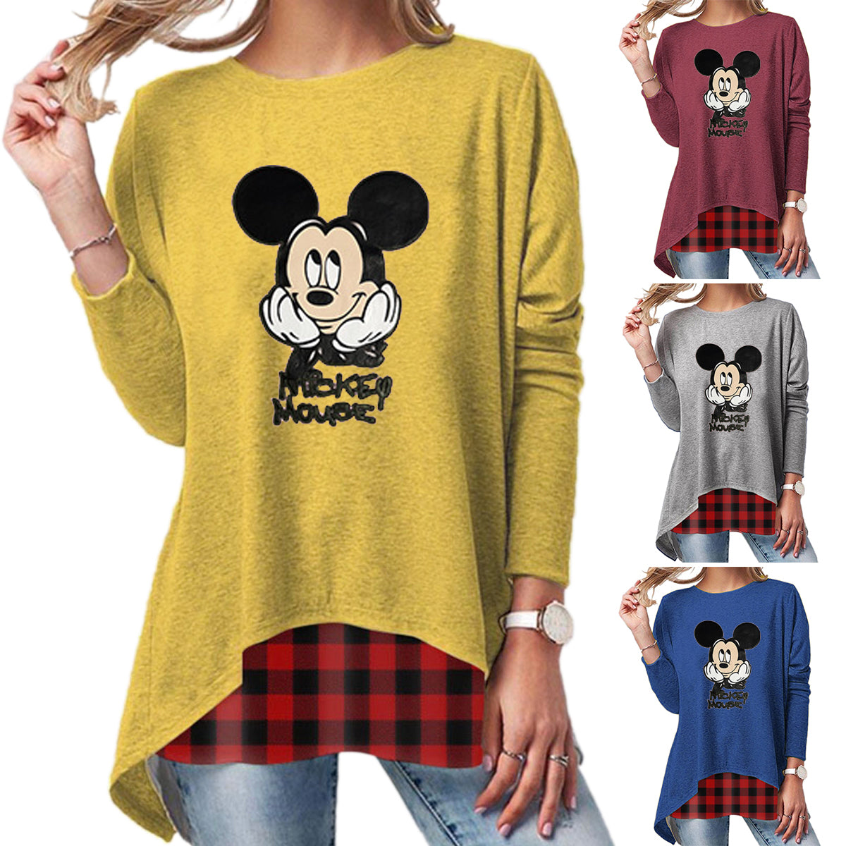 2020 New Plus Size Long Sleeve Tops-Printed C