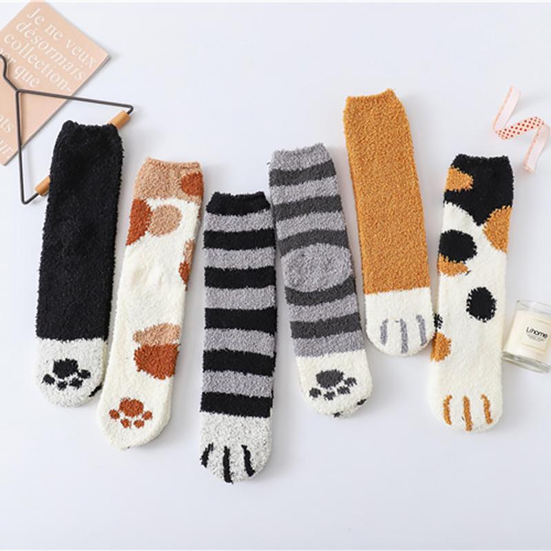 🔥Hot sale in autumn and winter🔥-Cute warm cat scratching socks