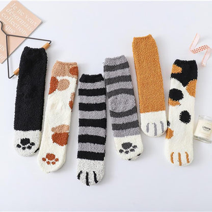 🔥Hot sale in autumn and winter🔥-Cute warm cat scratching socks