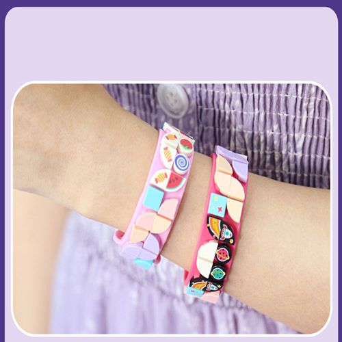 Christmas Hot sell🔥Kid's Educational toy-DIY Building Block Bracelet Jewelry Cartoon Bracelet Tide Silicone Wristband