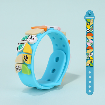 Christmas Hot sell🔥Kid's Educational toy-DIY Building Block Bracelet Jewelry Cartoon Bracelet Tide Silicone Wristband