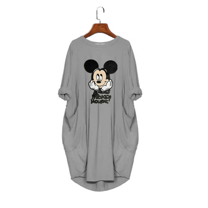 2020 New Autumn And Winter Plus Size Printed Dress A With Pocket