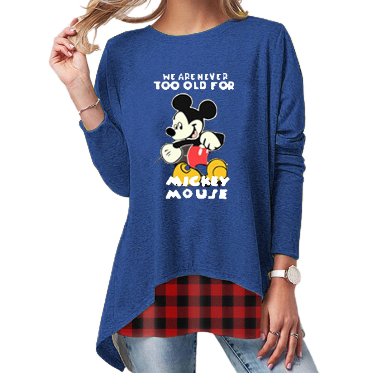 2020 New Plus Size Long Sleeve Tops-Printed B