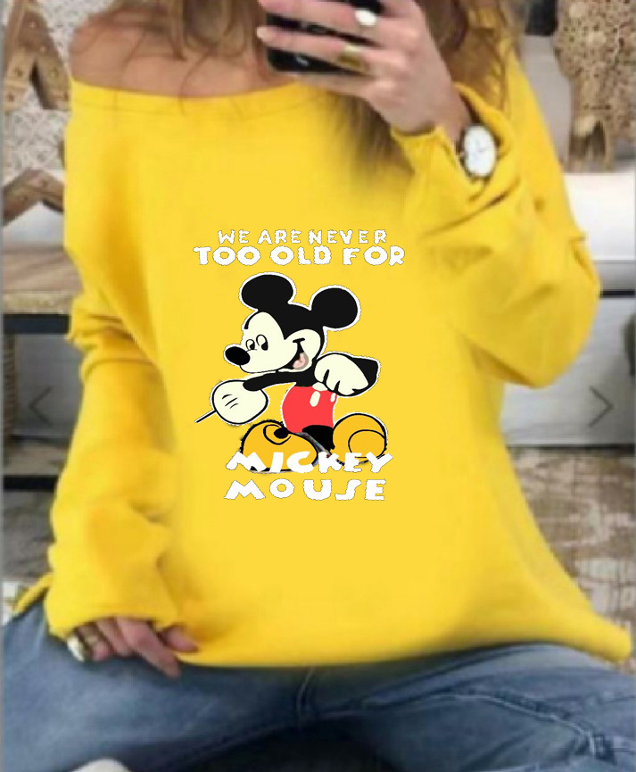 2020 New Autumn And Winter Plus Size Strapless Long Sleeve Printed Tops