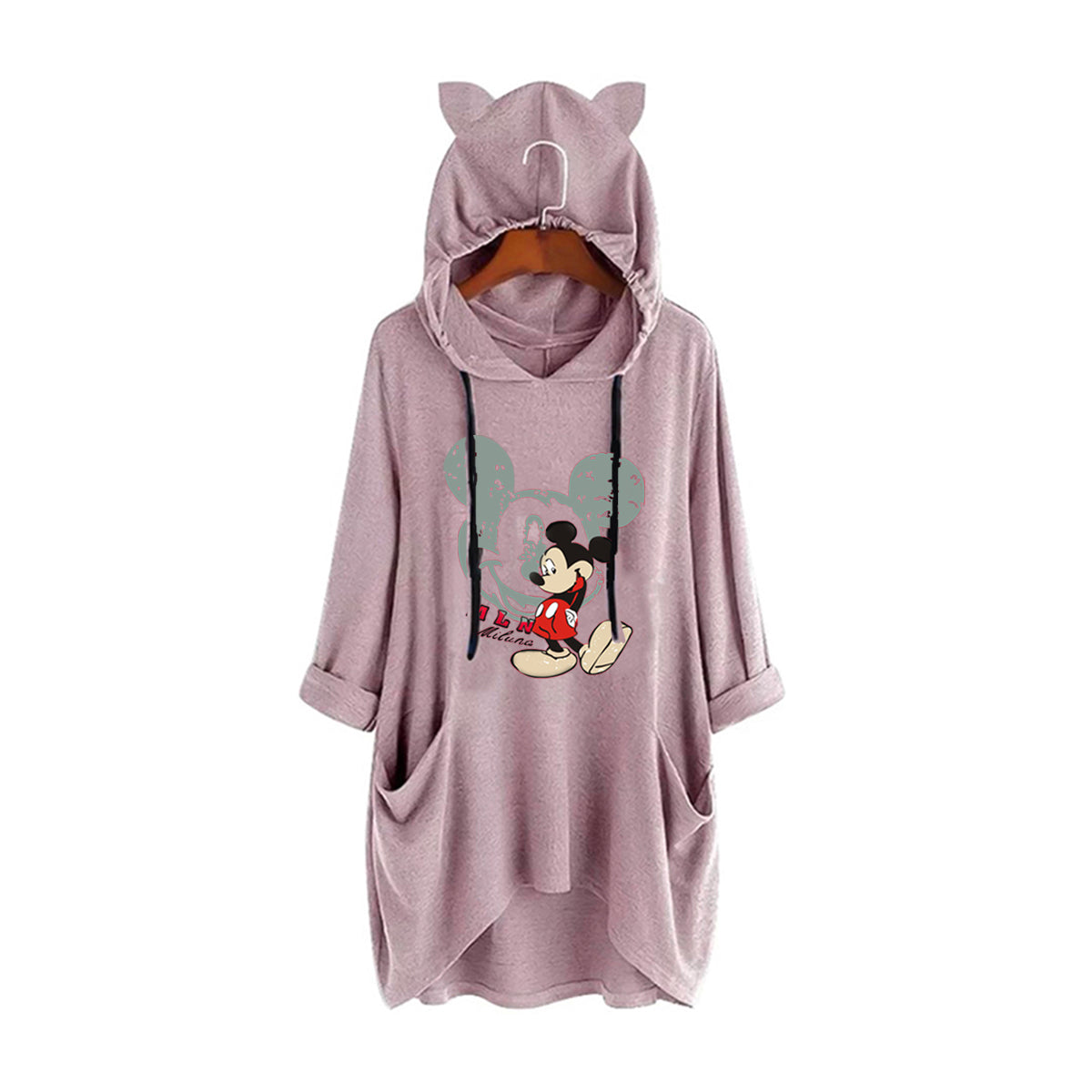 2020 New Plus Size Long Sleeve Hooded Loose T-Shirt With Pocket