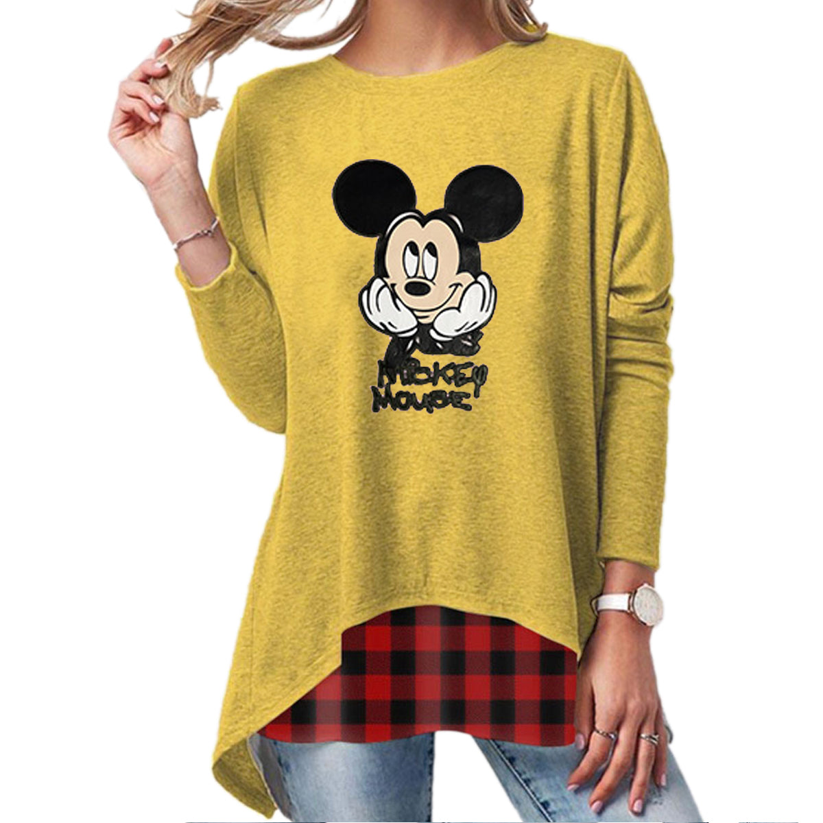 2020 New Plus Size Long Sleeve Tops-Printed C