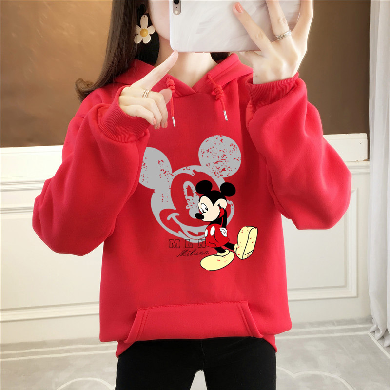 2020 New Autumn And Winter Plus Size Long Sleeve Printed Hoodie B With Pocket