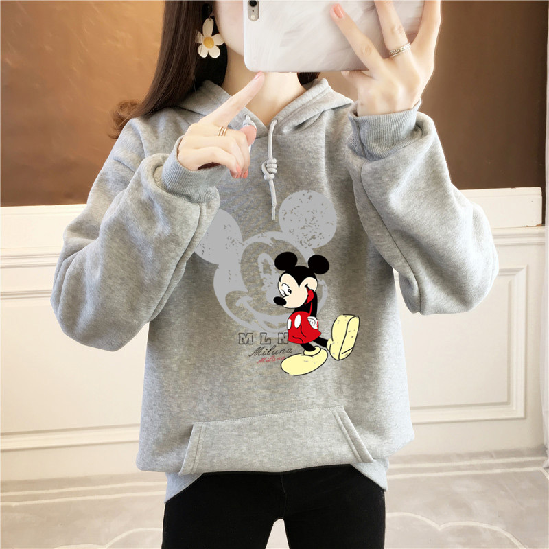 2020 New Autumn And Winter Plus Size Long Sleeve Printed Hoodie B With Pocket