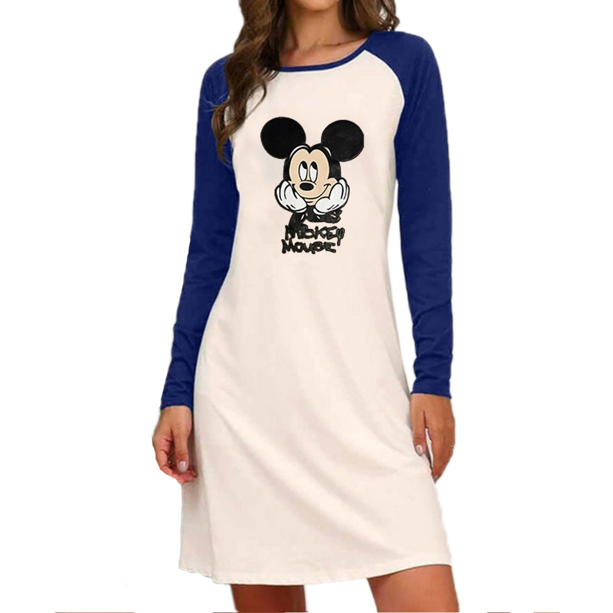 2020 new autumn and winter plus size long sleeve printed dress