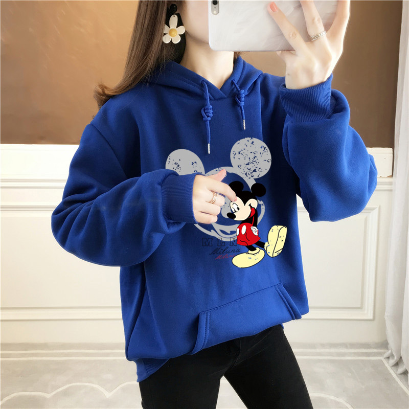 2020 New Autumn And Winter Plus Size Long Sleeve Printed Hoodie B With Pocket