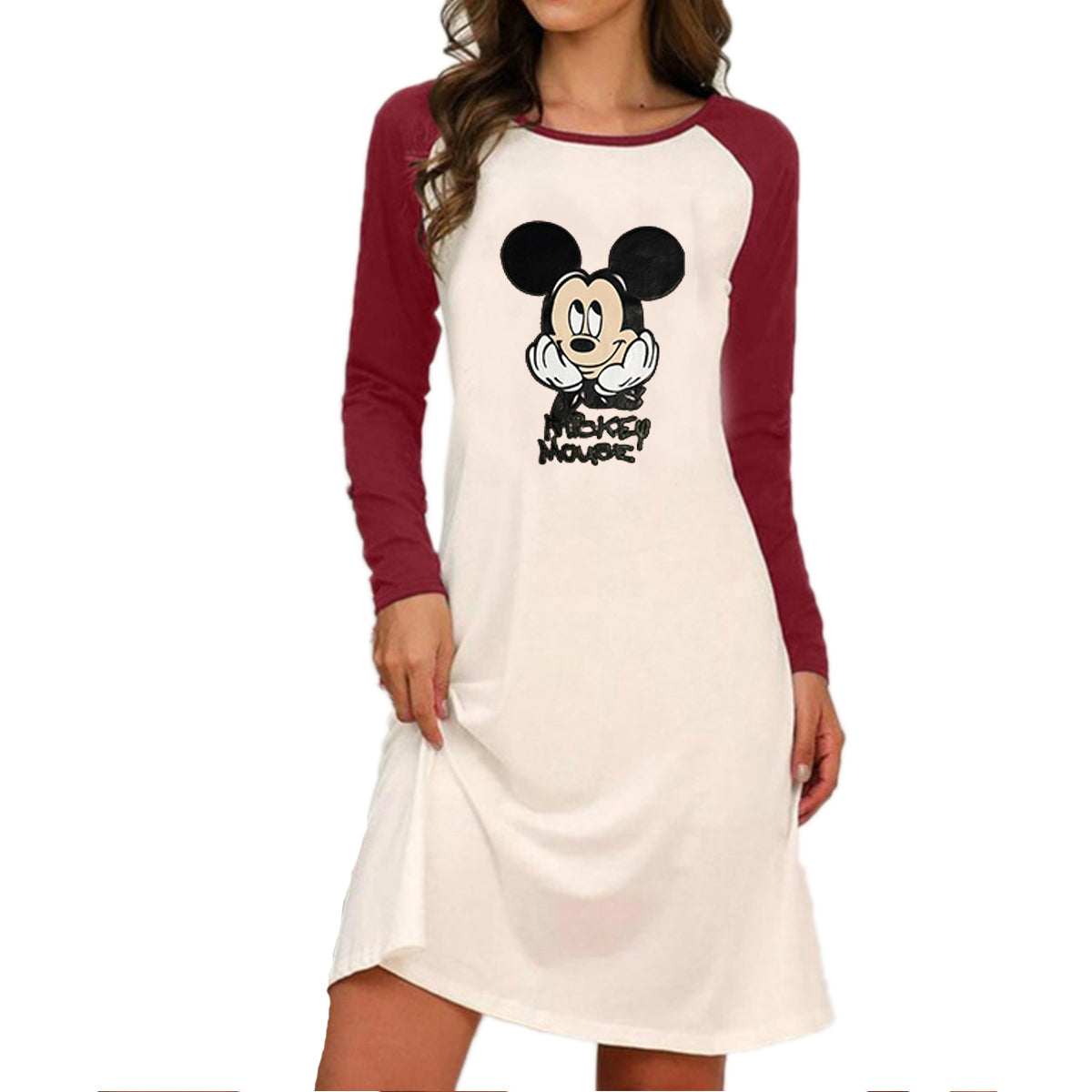 2020 new autumn and winter plus size long sleeve printed dress