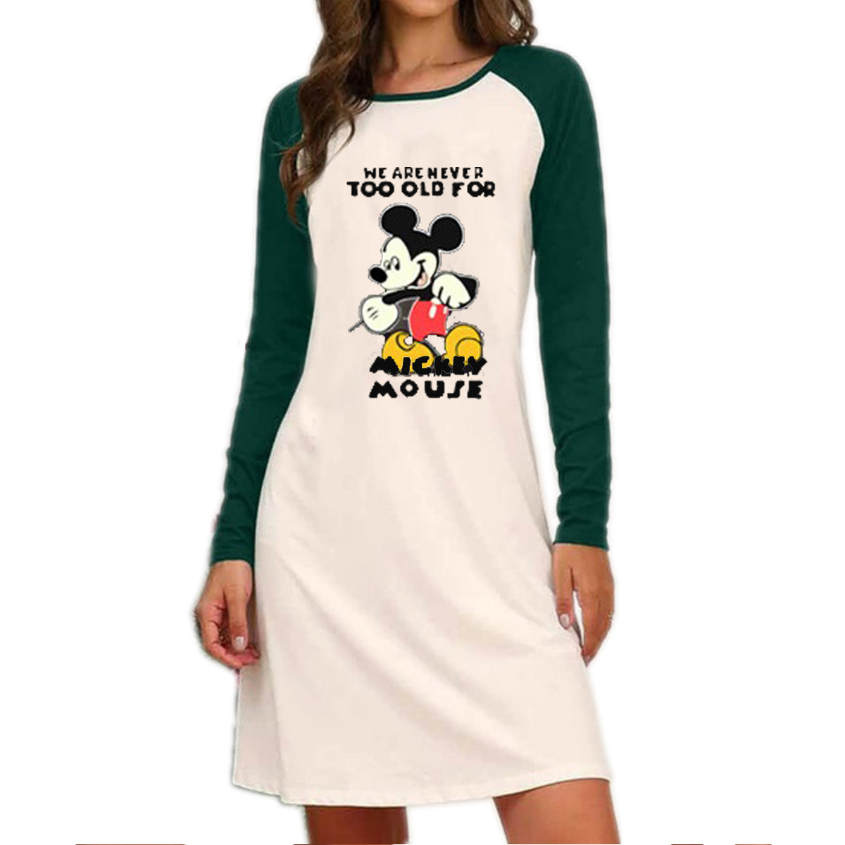 2020 new autumn and winter plus size long sleeve printed dress