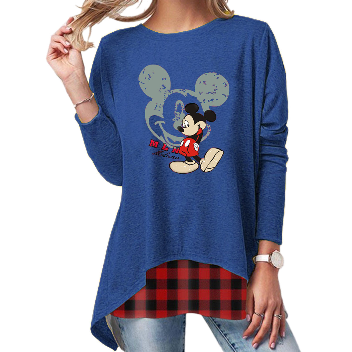 2020 New Plus Size Long Sleeve Tops-Printed A