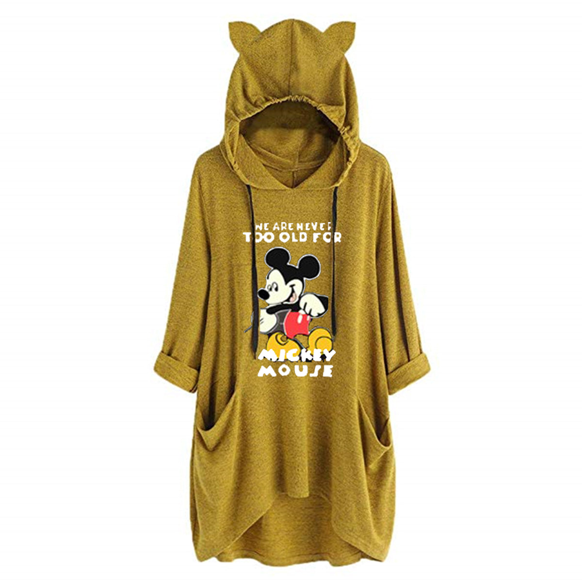 2020 New Plus Size Long Sleeve Hooded Loose T-Shirt With Pocket