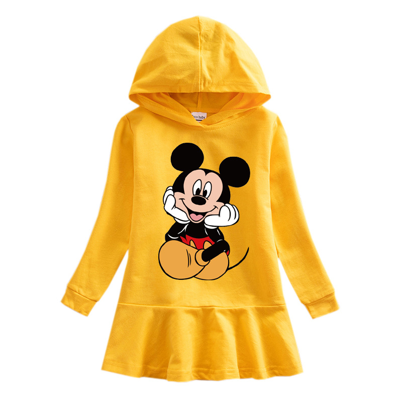 2020 Little Girl's Autumn And Winter Hoodie Dress Printing A