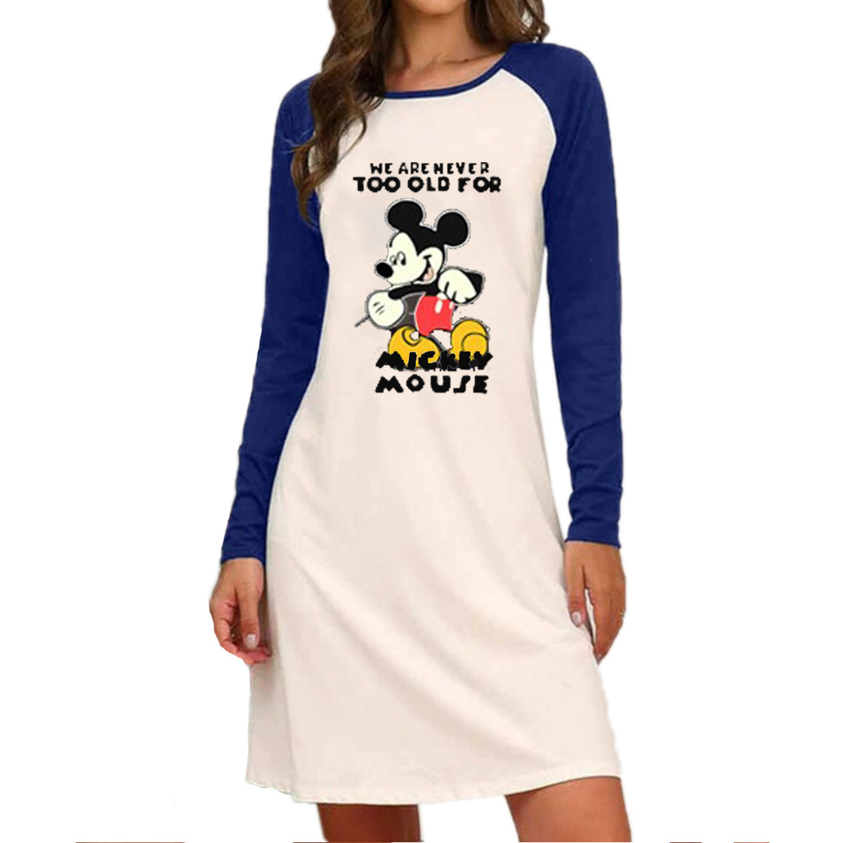 2020 new autumn and winter plus size long sleeve printed dress