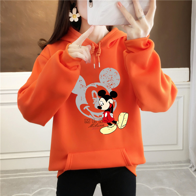 2020 New Autumn And Winter Plus Size Long Sleeve Printed Hoodie B With Pocket