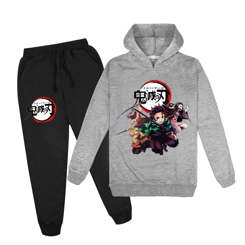 2020 Christmas Hot Sale Kimetsu no Yaiba Hoodie and Pants set for children