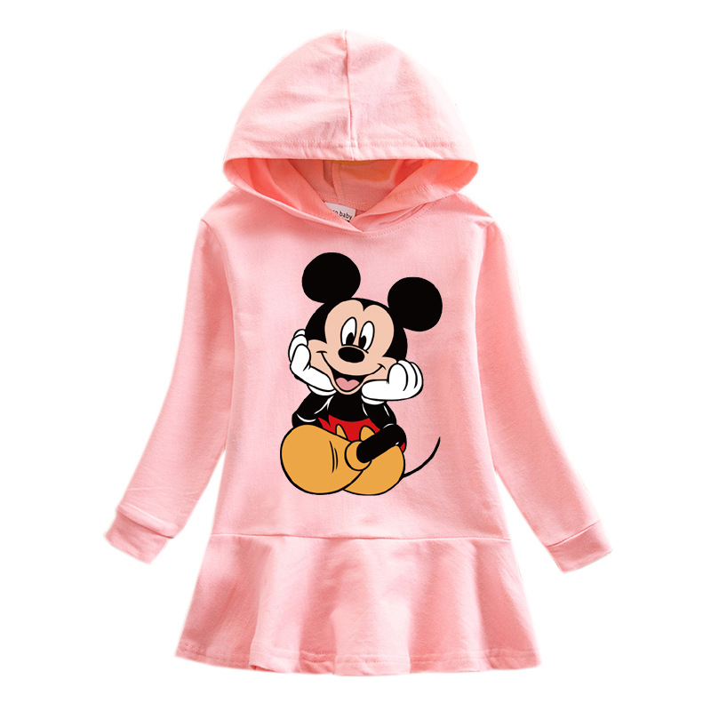 2020 Little Girl's Autumn And Winter Hoodie Dress Printing A
