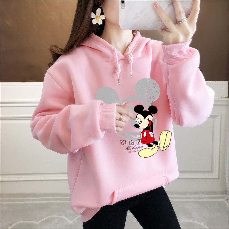 2020 New Autumn And Winter Plus Size Long Sleeve Printed Hoodie B With Pocket