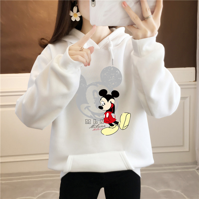 2020 New Autumn And Winter Plus Size Long Sleeve Printed Hoodie B With Pocket