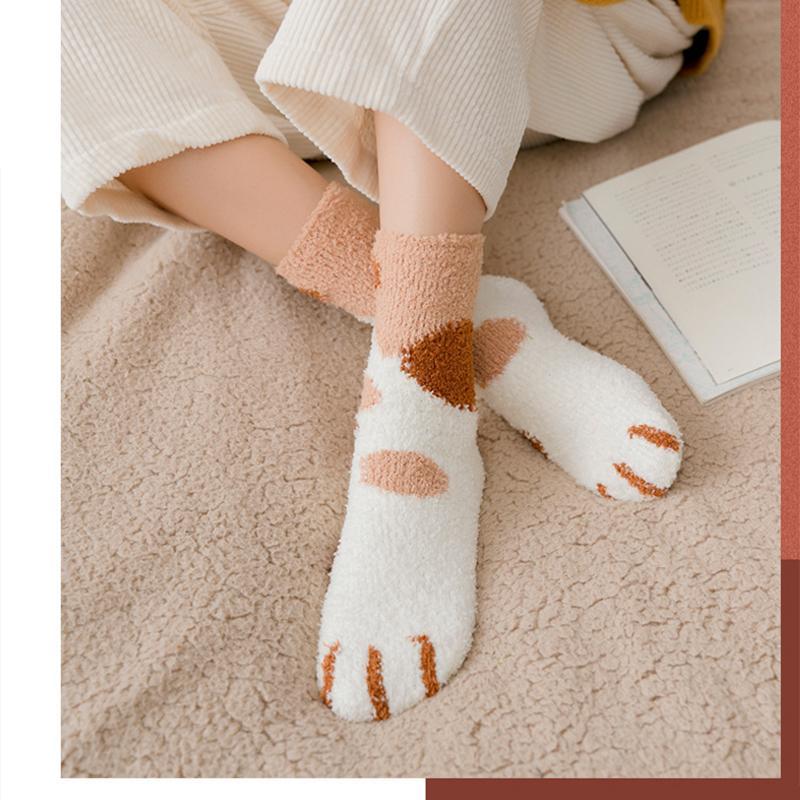 🔥Hot sale in autumn and winter🔥-Cute warm cat scratching socks
