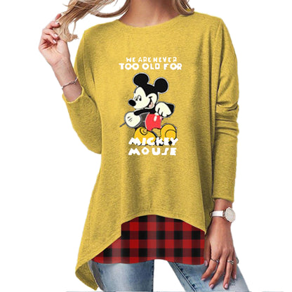 2020 New Plus Size Long Sleeve Tops-Printed B