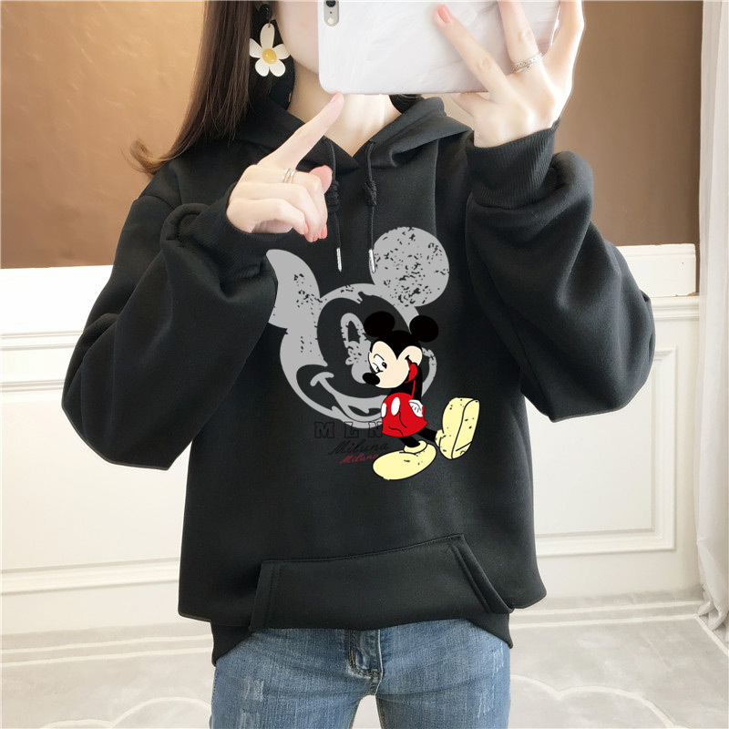 2020 New Autumn And Winter Plus Size Long Sleeve Printed Hoodie B With Pocket