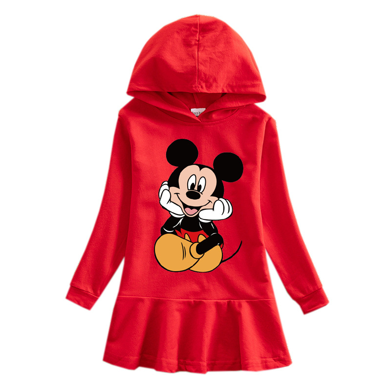 2020 Little Girl's Autumn And Winter Hoodie Dress Printing A