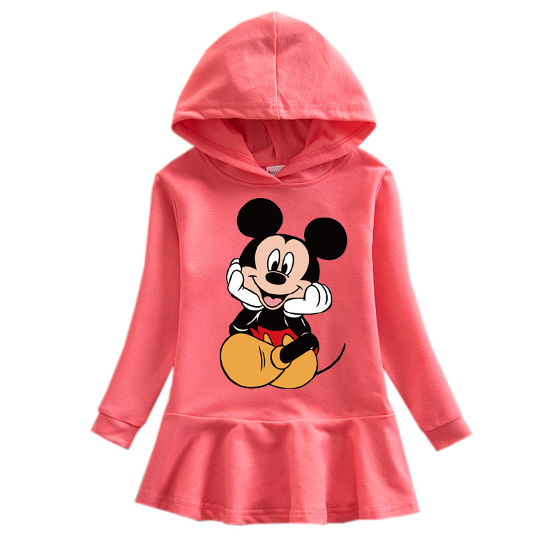 2020 Little Girl's Autumn And Winter Hoodie Dress Printing A