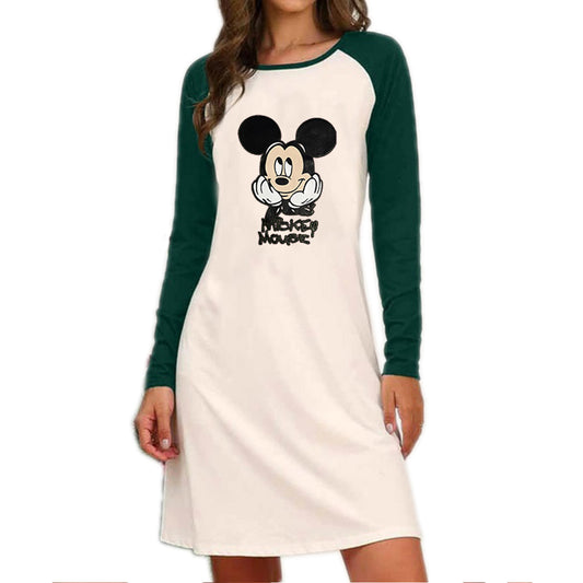 2020 new autumn and winter plus size long sleeve printed dress
