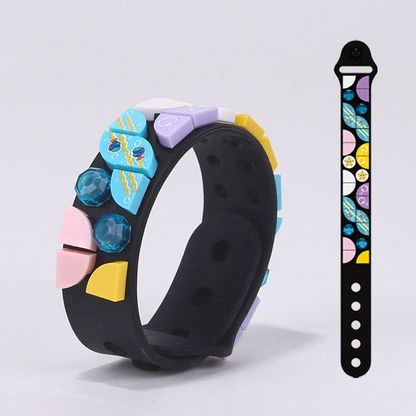 Christmas Hot sell🔥Kid's Educational toy-DIY Building Block Bracelet Jewelry Cartoon Bracelet Tide Silicone Wristband