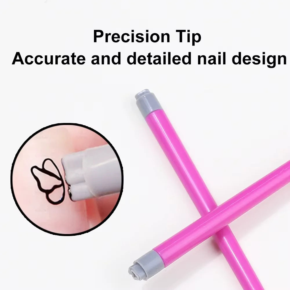 5/10Pcs Set Nail Art Stamp Pen DIY Floral Butterfly Nail Graffiti Nail Dotting Tools Polishing Painting Drawing Manicure Tools