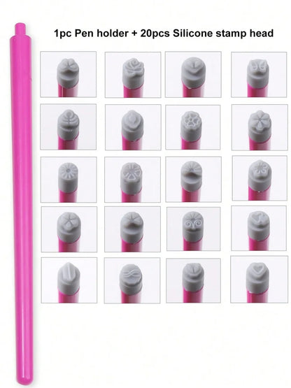 5/10Pcs Set Nail Art Stamp Pen DIY Floral Butterfly Nail Graffiti Nail Dotting Tools Polishing Painting Drawing Manicure Tools