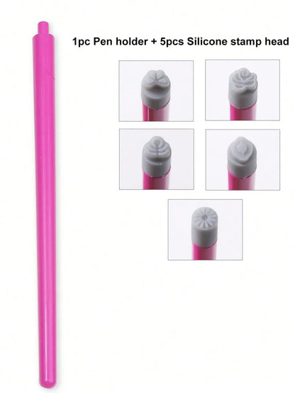 5/10Pcs Set Nail Art Stamp Pen DIY Floral Butterfly Nail Graffiti Nail Dotting Tools Polishing Painting Drawing Manicure Tools