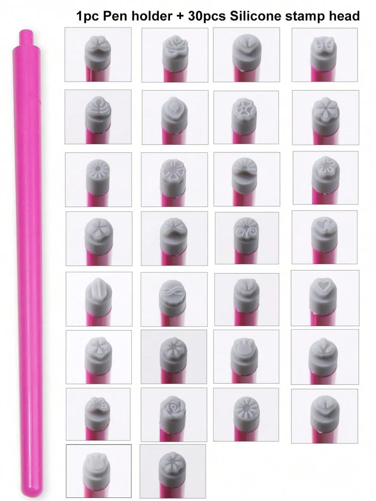 5/10Pcs Set Nail Art Stamp Pen DIY Floral Butterfly Nail Graffiti Nail Dotting Tools Polishing Painting Drawing Manicure Tools