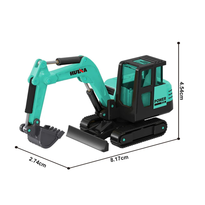 HUINA 1:80 Construction Alloy Diecast Car Model Forklift Roller Dumper Excavator Engineering Agitator Truck Toy Collection Gift