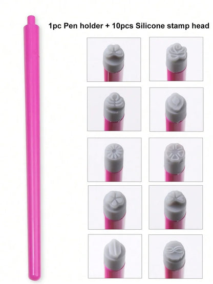 5/10Pcs Set Nail Art Stamp Pen DIY Floral Butterfly Nail Graffiti Nail Dotting Tools Polishing Painting Drawing Manicure Tools