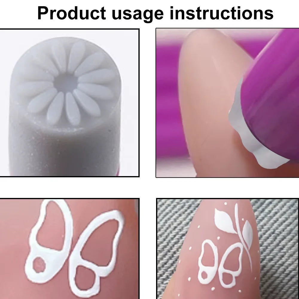 5/10Pcs Set Nail Art Stamp Pen DIY Floral Butterfly Nail Graffiti Nail Dotting Tools Polishing Painting Drawing Manicure Tools