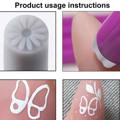 5/10Pcs Set Nail Art Stamp Pen DIY Floral Butterfly Nail Graffiti Nail Dotting Tools Polishing Painting Drawing Manicure Tools