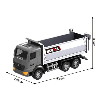 HUINA 1:80 Construction Alloy Diecast Car Model Forklift Roller Dumper Excavator Engineering Agitator Truck Toy Collection Gift