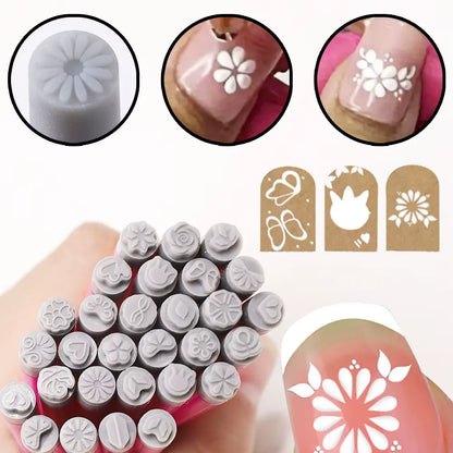 5/10Pcs Set Nail Art Stamp Pen DIY Floral Butterfly Nail Graffiti Nail Dotting Tools Polishing Painting Drawing Manicure Tools