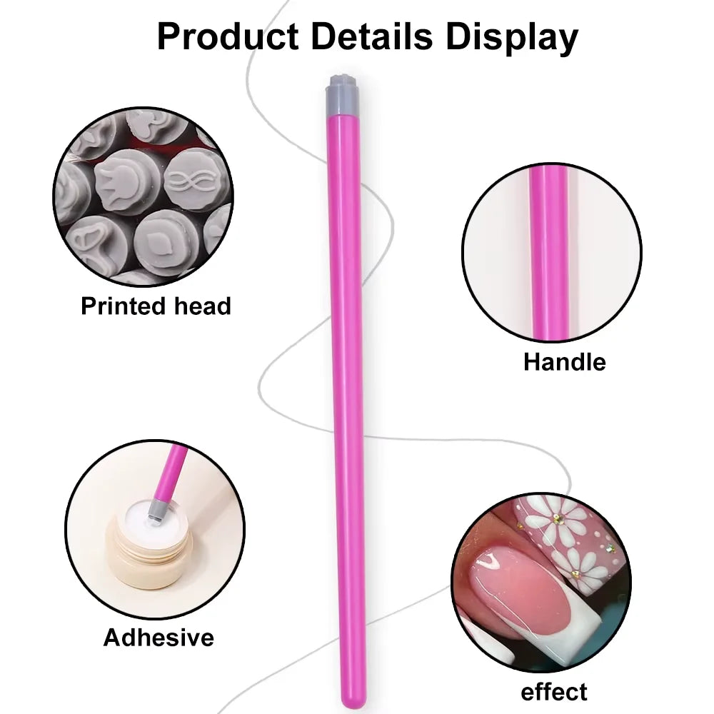 5/10Pcs Set Nail Art Stamp Pen DIY Floral Butterfly Nail Graffiti Nail Dotting Tools Polishing Painting Drawing Manicure Tools