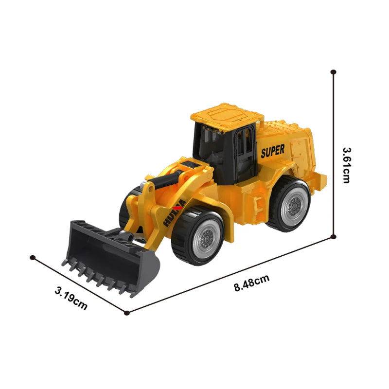 HUINA 1:80 Construction Alloy Diecast Car Model Forklift Roller Dumper Excavator Engineering Agitator Truck Toy Collection Gift